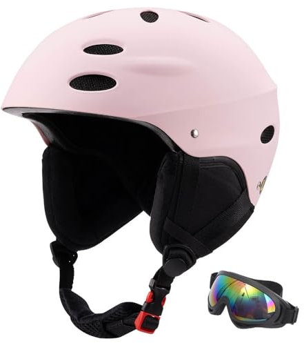 Skihelm für Kinder und Erwachsene, Snowboardhelm, Herren-Skihelme mit aktivem Belüftungssystem, Skihelm mit System zur Installation von Skibrillen(AA pink,S(51-54CM))