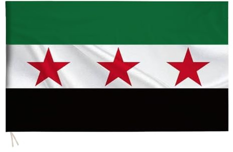 Eladcncmc Helle farbige syrische Flaggen mit Metallösen für den Innen- und Außenbereich, kleine handliche Syrien-Flaggen-Banner