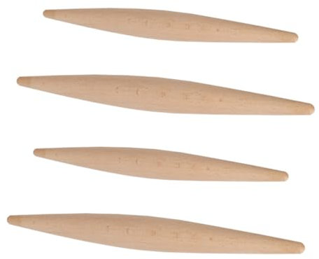 Ciieeo 4stücke Teiliges Aus Buchenholz Nudelholz Mit Spitzem Ende Teigroller Für Kuchen Pasta Dumpling Teig Praktisches Küchen Haushaltsbackwerkzeug