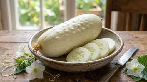 Rarität: Weiße Gurke 10 Samen – White Wonder – Ein Echter Hingucker im Garten!