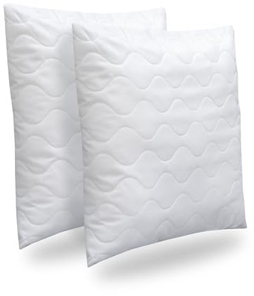 HEIMTEX Steppkissen - Hypoallergenes, waschbares Baumwollfaser-Füll Kissen 40x40 perfekt als Schlafkissen, Sofakissen und Dekokissen (40cm x 40cm, 2er Pack)