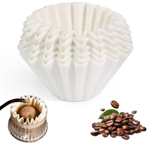 UHETLET 150 Stück Weiße Korbfilter Kaffeefilter Größe von 50/155 mm kaffeefilter Papier Weiß Kaffeefilterpapier 1–2 tassen Kaffee Papierfilter Korbfilter für Bonamat Bartscher Saro Animo Melitta