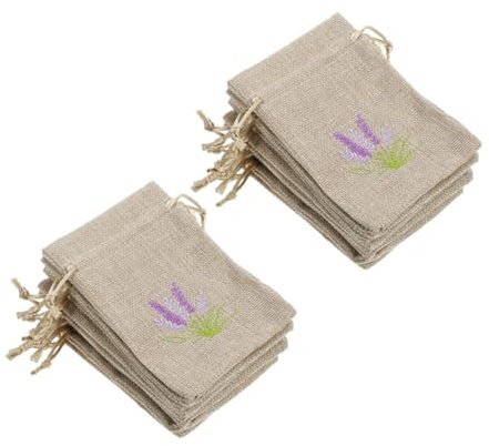 GLEAVI Sacchetti in Juta Coulisse 22 Pezzi Sacchetti Profumati Ricamati Lavanda per Piccoli Oggetti Custodia Elegante e Funzionale per Uso Personale o Decorazione Auto
