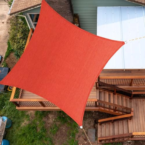 SRHIMEOS 4x6m Vela Parasole Rettangolare Grande, Vela Ombreggiante in Tessuto HDPE per Esterni, Protezione Raggi UV, Antivento Traspirante Tende a Vela per Giardino