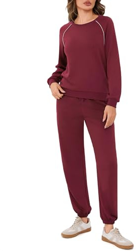 Terecey Tuta Donna Invernale Completa Elegante e Curvy Felpata Ideale per Look da Casa Raffinati o Outfit Palestra Caldi e Pratici Chiaretto XL