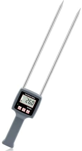 SUZLAZYR Misuratore di umidità Portatile per Fieno, Misuratore di umidità per Fieno con sonda, Misurazioni Precise e veloci, per Cereali, Paglia, foraggio, Erba Medica, Leymus