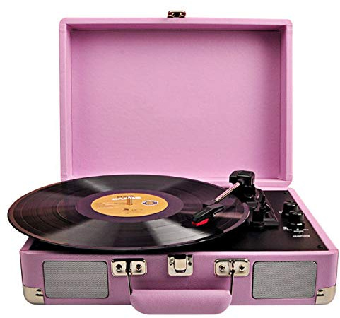 ZJFHEYUO Giradischi Portatile Vintage a 3 velocità con Bluetooth e Altoparlanti integrati, Supporta velocità 33/45/78 Giri/min, Giradischi Wireless con Altoparlante Stereo.