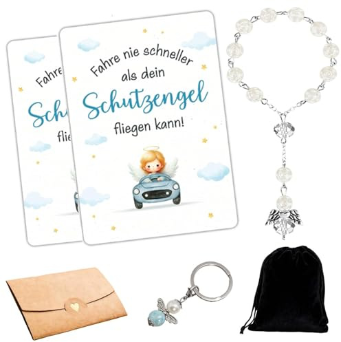 Auto Schutzengel Anhänger Rückspiegel，Auto Dekoration Innenraum Autozubehör Rückspiegel Anhänger – Führerschein Geschenk für Fahrer