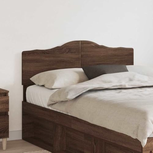 Owoxanthellate Bettkopfteil Braun Eiche 123 x 100 cm Holzwerkstoff Modernes schlankes Design Robust Langlebiger Wandkissen für Schlafzimmer