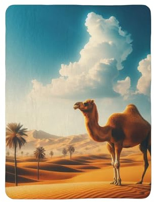 Camel Cozy Fleece Sherpa Blanket for Adults