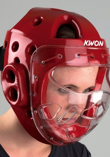 Kwon Kopfschutz KSL mit Maske S, blau | Kwon Kopfschutz KSL mit Maske S blau mit Visier Plexiglas tauchlackiertes Schaumstoffmaterial mit Klettverschluss