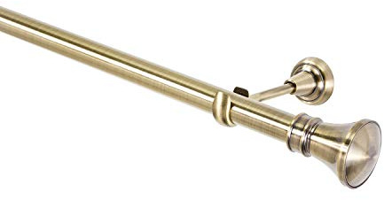 MDEKOR Gardinenstange 25 mm 1-Lauf Antik-Gold Metall, 200