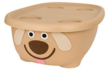 Prince Lionheart Tubimal® with Hammock | Baby- & Kleinkind-Badewanne mit Hängematte | Kleinkind-Komfort-Hängematte | Stopper| Box mit Deckel| 3 Stufen | Stapelbar| Baby Shower - Cremehund
