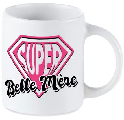 Tip Top - Taza con diseño de Super Bella Madre, cerámica, negro / rosa