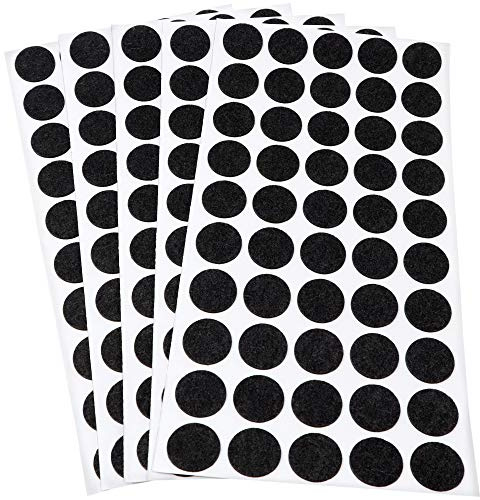 Adsamm® / 250 x Selbstklebende Filzgleiter/Schwarz/ø 20 mm/Rund / 1.5 mm dünne Selbstklebende Möbelgleiter aus Filz