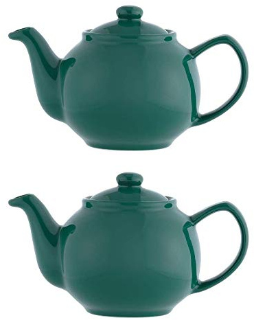 Price & Kensington Traditional Ceramic Tea Serving Teapot 2 Cup Emerald (Pack of 2)