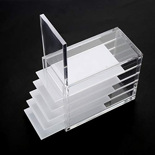 yuytee 5 Schichten Wimpern Aufbewahrungsbox, durchsichtige Wimpernverlängerungsbox aus Acryl mit Palette, Make up Organizer für Wimpern