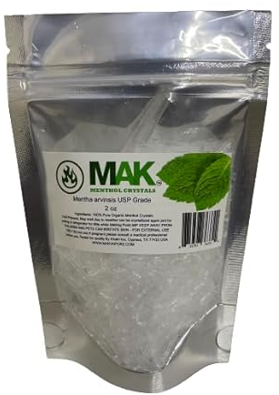 Menthol Crystals 100% Pure Organic Natural Spa Quality in 2OZ Resealable Bag