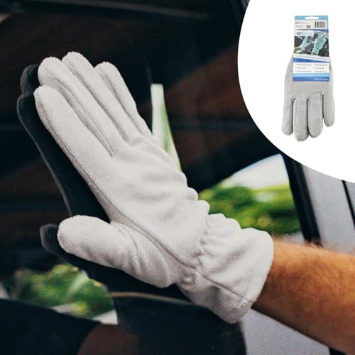 MiGlove Microfibre Gloves - Multi-Purpose Microfiber Gloves for Cleaning (Grey, One Pair of Gloves) - Automotive Interior & Home Cleaning, detailing Gloves