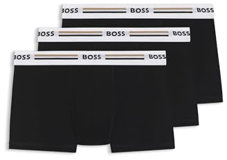 BOSS Three-pack Of Stretch Trunks With Signature-stripe Waistbands Black
