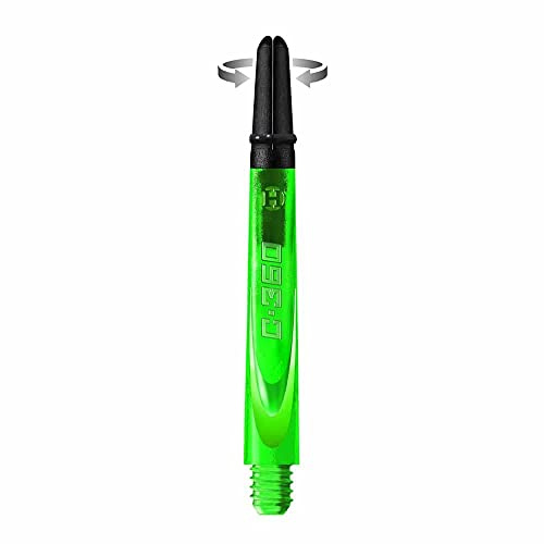Harrows Darts Technology Carbon 360 Shafts, Rotating Carbon top von Thor-Sports (midi, Green)