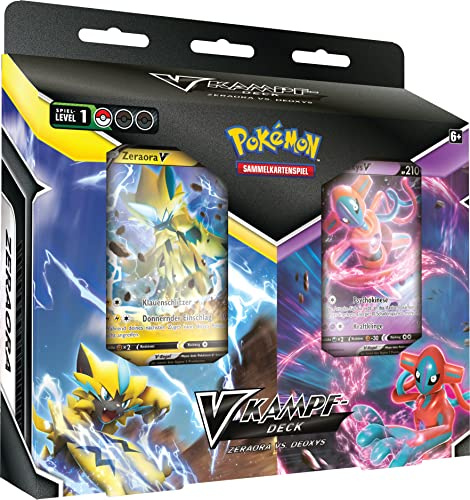 Pokémon-Sammelkartenspiel: V-Kampfdeck Zeraora vs. Deoxys (2 sofort spielbare Decks mit 60 Karten & extra Karten)