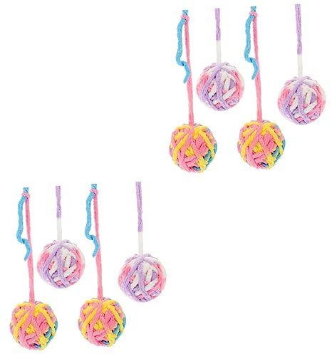 Mipcase 8stücke Interaktive Katzenspielzeuge Kratzbälle Für Katzen Ausgezeichnetes Indoor-Spielzeug Für Kätzchen Fördert Und Stressabbau Farben Weiß Rosa Gelb Blau
