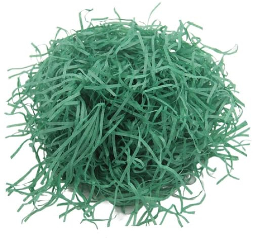 LKQBBSZ Grönt påskgräs Raffia pappersstrimlor påskkorg gräs pappersfyllare för påsk presentförpackning festdekoration