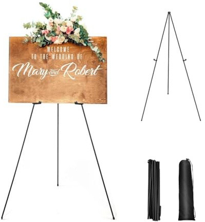 Kunst-Staffelei, tragbare Hochzeits- und Studio-Staffelei, schwarzes Willkommensschild