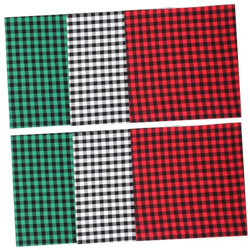 Lurrose 6St Karierte Baumwolle selber Machen Stoffe Patchworkstoff zum Nähen von Weihnachten Quilten Weihnachtsstoff Bedrucken Weihnachts-Patchwork-Tuch Haushalt der Stoff Weihnachtstuch