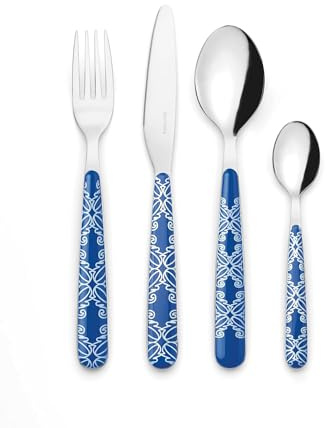 Guzzini - FUSION Set de 24 Couverts - Bleu Méditerranée - 28195076