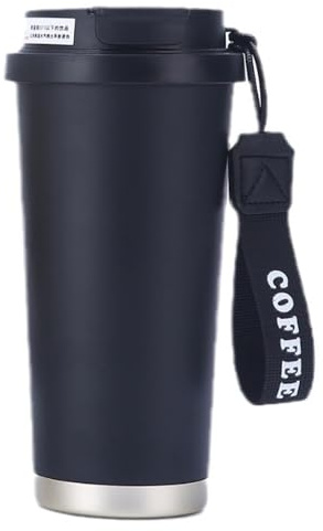 BSTMOME 530ml Coffee Cup Travel Mug Insulated with Leakproof Lid, 316 Stainless Steel Reusable Travel Coffee Mug, Stainless Steel Thermal Mug for Hot Cold Drinks (Black)