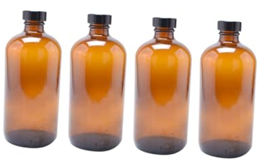 COLLBATH Brown Glass Bottle and Sealing Honey Pot 500ml Food-grade Glass Storage Jar Bakelite Lid for Kitchen Jam and Home Use 4pcs Set