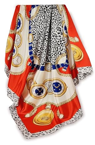GLORIS Seidenschal Damen Elegante 90x90cm Seidentuch Haare Seidentuch Halstuch Damen Seide Elegant Satintuch Halstuch Seide Bandana Tuch Kopftücher Scarf