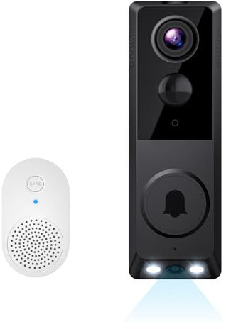 GlowPop 1080p Video Doorbell Camera with Chime, Battery Powered, 2 Cameras (People and Package), Color Night Vision, Human Detection, 2-Way Talk, 2.4G WiFi, Cloud Storage, Indoor Outdoor Surveillance