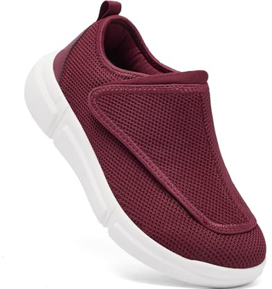 YINGCSM Diabetiker Schuhe Damen Weit Senioren Orthopädische Hausschuhe Gesundheitsschuhe Leichte Walkingschuhe mit Klettverschluss für Geschwollen Füße Gr.36-43