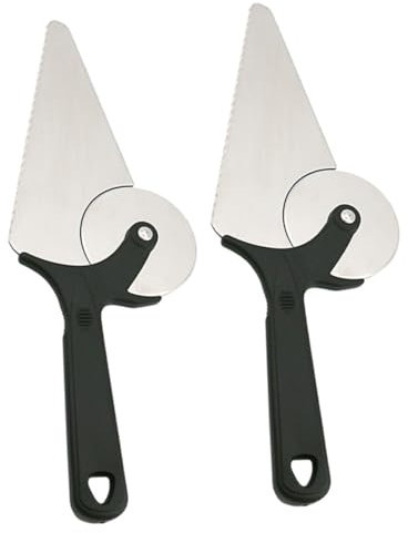 Gatuida 2stücke Edelstahl Pizzaschneider Mit Runden Tortenschneider Mit Pizzarädern Pizzaschneiderrad Aus Stahl Schneidrad Für Küche Backen Multi-zweck Roller Pizza Spachtel