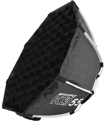 Rankomu TRIOPO K3 - Softbox ottagonale per fotografia, installazione rapida, supporto Bowens rimovibile, diffusore, griglia a pettine, borsa da trasporto per luce video da studio Speedlight