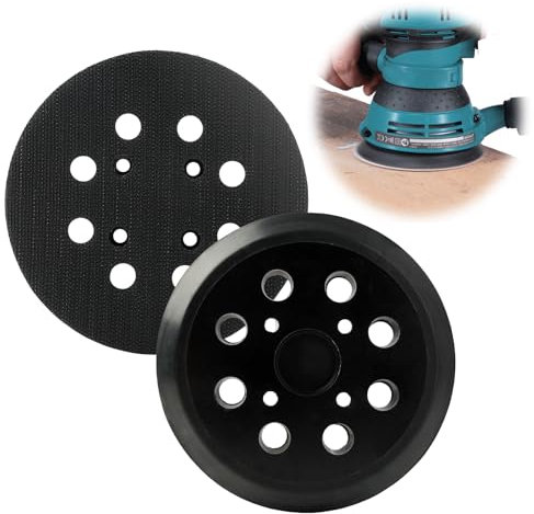 125mm Platorello Abrasivo per Bosch PEX 300/400 AE / 4000 AE Advanced Orbit 18, 8 Fori Disco Autoadesivo Durezza Media Sistema, Levigatrice Piatto Ricambi Professionali con Gancio e Loop