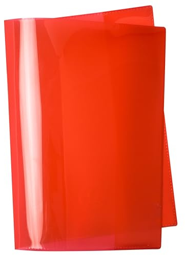 JOLLY Jollycover Heftschoner A5, rot, 25 Stück, extra stark, kinderfest, mit Ultraschallverschweißung, 160µm Polypropylen, umweltfreundlich, für Schulhefte und Bücher