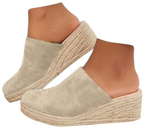 Sandalias Mujer Con Cuña Plataforma Verano Elegantes Esparto Chanclas Tacon De Vestir Playa Antideslizantes Alpargatas Sandalia Comodas Ortopédicas Moda Flexibles Chancletas Piscina Sandalias