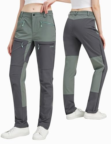 KUTOOK Pantaloni Trekking Donna Pantaloni Cargo Donna Pantaloni da Lavoro UPF 50+ Asciugatura Rapida Traspiranti Temperatura: 10-30°per Tutte Le Stagioni