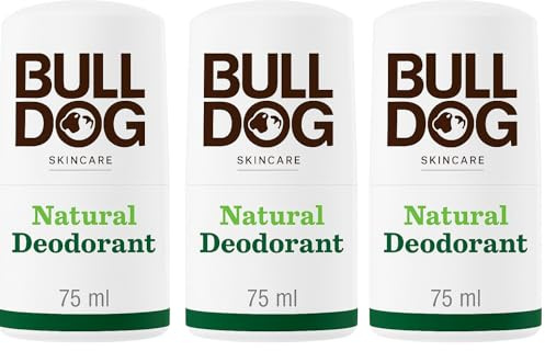 Bulldog Skincare Original Men's Deodorant Stick 72ml, Herbal Aromatic Scent, Natural Deodorant for Men, 3 Pack