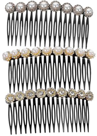 STOBAZA 3 Stck Perlenhaarkamm Haarkamm Für Frauen Haarschmuck Zum Stecken Mit Strass Seitenkamm Für Haar Für Hochzeit Party Festliche Anlässe Fotoaufnahmen