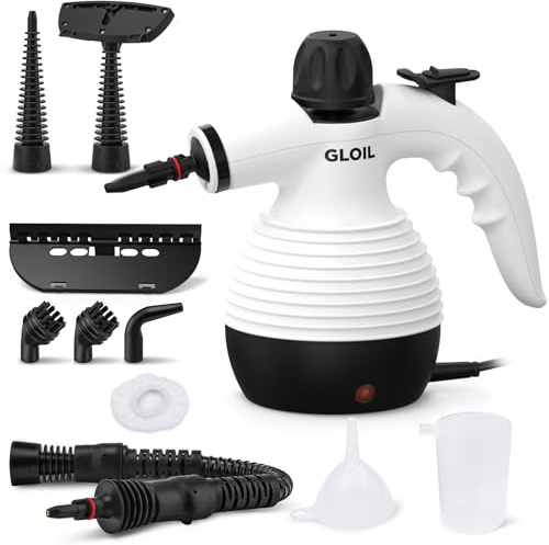 Handheld Steam Cleaner, Steamer for Cleaning, Multipurpose Portable Steam Cleaners for Home Use with Safety Lock and 10 Accessory Kit to Remove Grime, Grease, and More, Save Time and Effort