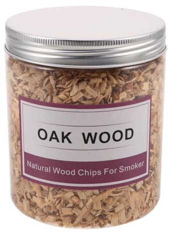 UPKOCH Astillas de Madera de Roble Natural para Ahumador de Cócteles y Barbacoa, 130-140 G, Tamaño Mediano, Virutas para Ahumar Carnes, Pescados y Bebidas al Aire Libre