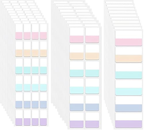 420 Stück Kleberegisterkarten Farben, Selbstklebend Seitenmarker Index Tabs für Bürobedarf, Haftstreifen Page Marker Klebezettel zum Markieren von Büchern, Dokumenten und Gesetzestexte