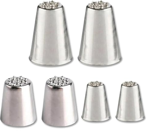 YUNTRUN 6 Pcs Piping Tips, Grass Piping Nozzle, Stainless Steel Nozzles for Cake Decorating Cookie Cupcake Cake Decorating Baking Cream (3 Size)