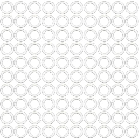 Vaguelly 100Pz Anelli Tende in Plastica Argento 8-13mm Accessorio Pacchetto | Set 100 anelli in plastica argento 8-13mm, resistenti e pratici, ideali per tende a pacchetto e accessori di casa.