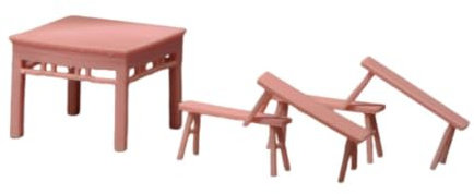 Qectial 5 Teiliges Miniaturmöbelset für Miniaturpuppenhäuser Hochwertiges Miniaturmöbelset, Modelldekoration, Mikroszenenornament, Geschenk, Geburtstagsgesc, Unbemalt